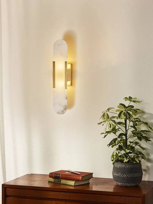 applique murale moderne en cuivre et marbre naturel pour décoration intérieure