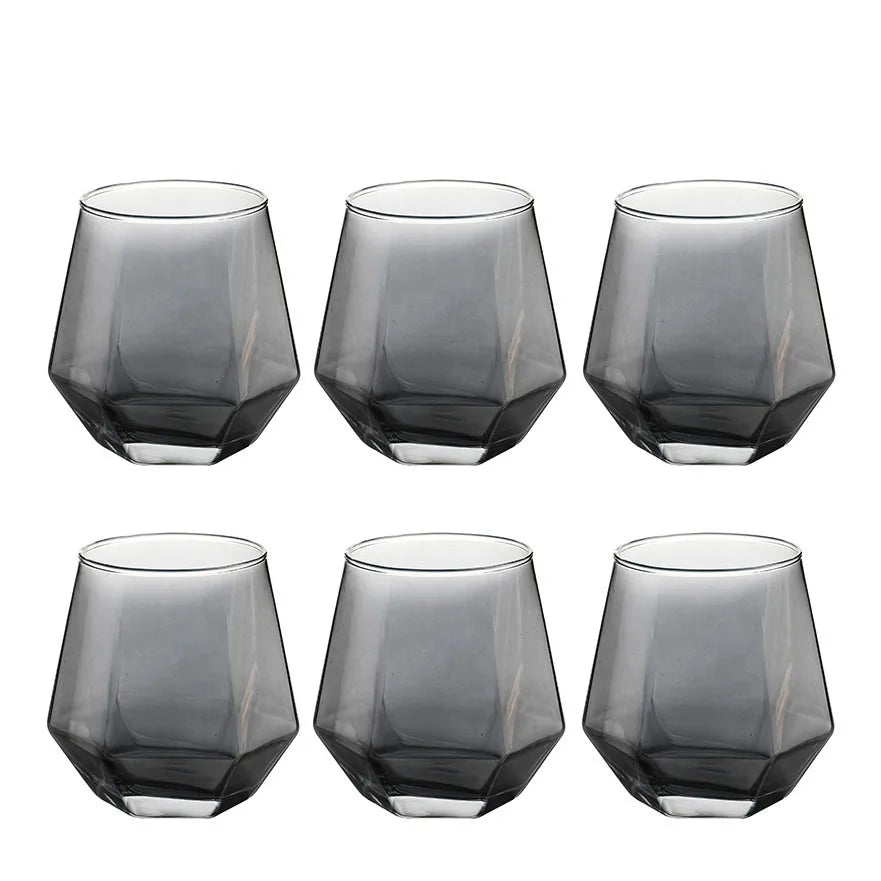 Ensemble 6 verres whisky design relief élégant salon
