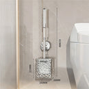 brosse de toilette à ventouse motif glacier avec long manche et fixation murale