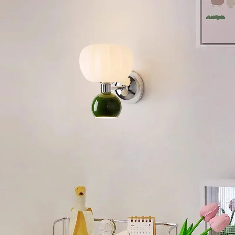Applique murale LED modernes crème brise citrouille appliques G9 ampoule pour chambre chevets étude salon couloir salle à manger éclairage - vue 4 sur 9