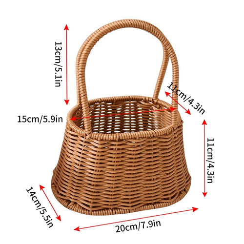 panier de rangement tissé à la main pour jardin et pique-nique - vue 12 sur 27