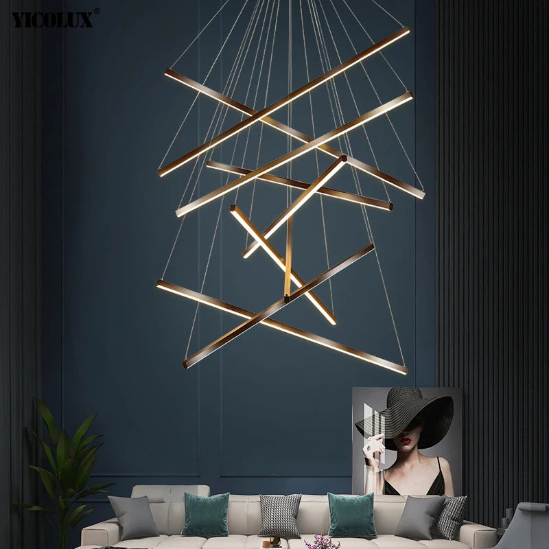 lustre led moderne avec gradation à distance pour intérieur