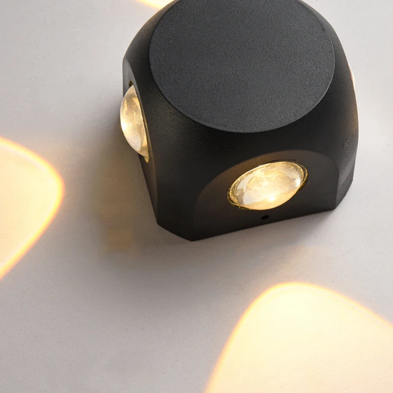 applique murale led hémisphère quatre côtés pour extérieur et balcon
