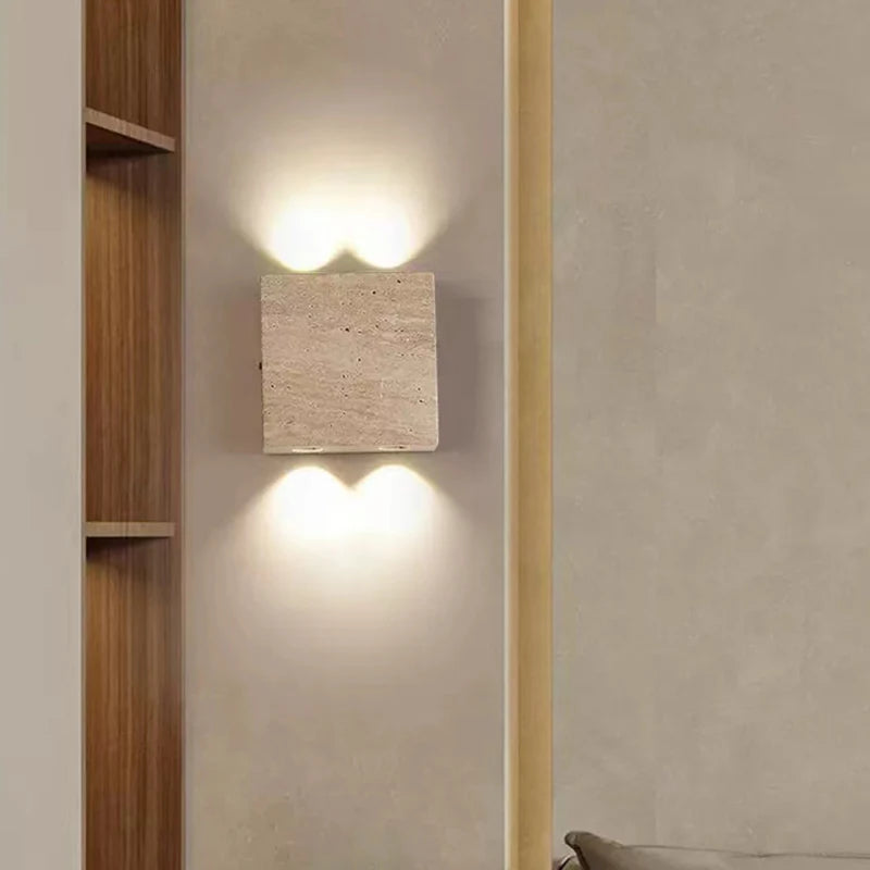 applique murale led en pierre naturelle 3000k lampe d'ambiance - vue 2 sur 8