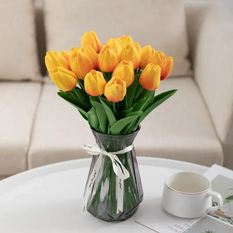 bouquet de tulipes artificielles luxe pour décoration intérieure et mariage - vue 9 sur 17