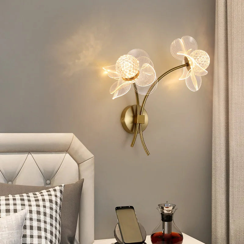 Modern Led personalized decoration lotus leaf garden wall lamp, bedside bedroom, living room, staircase, corridor, kitchen backg - vue 7 sur 23