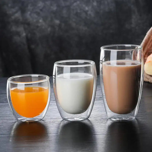 Lot tasses verre borosilicate double paroi isolant