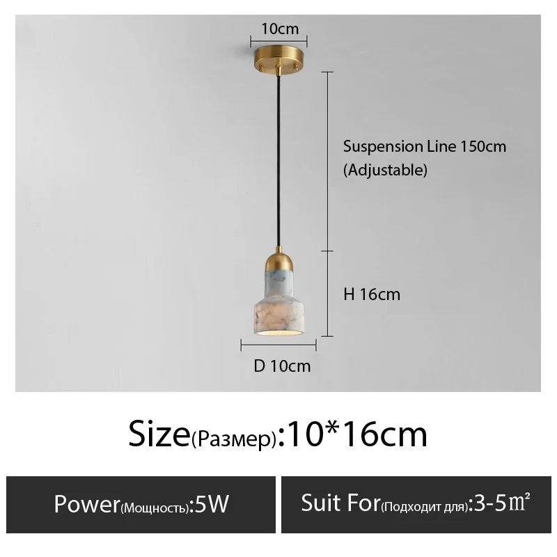lustre en marbre moderne pour intérieur élégant design nordique - vue 15 sur 24