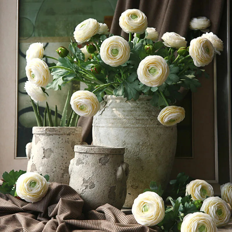 têtes de bouton d'or fleurs artificielles en soie décoration mariage - vue 2 sur 10