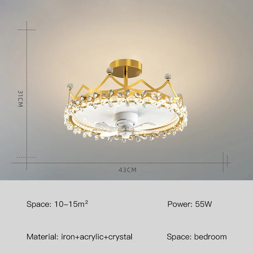 ventilateur de plafond led moderne avec télécommande et éclairage décoratif