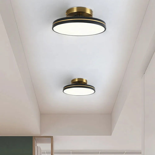 Plafonnier moderne led doré et métal