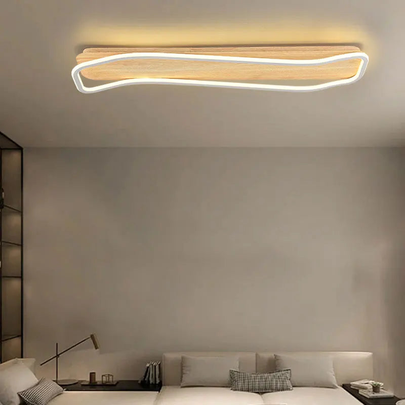plafonnier led moderne en bois pour décoration intérieure - vue 3 sur 14