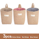 lot de 3 paniers suspendus en toile de jute pour rangement décoratif