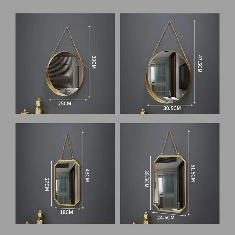 miroir mural rond créatif pour décoration intérieure et maquillage - vue 7 sur 13
