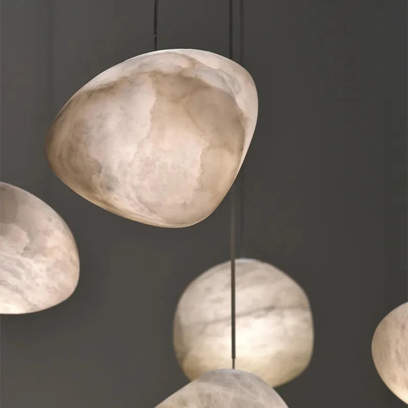 Suspension led en gypse flocon de neige avec texture marbre - vue 6 sur 10