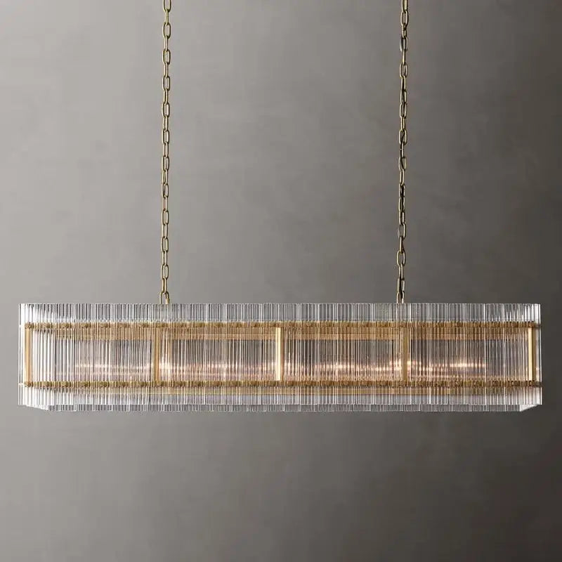 lustre rectangulaire en cristal pour éclairage de luxe - vue 8 sur 8