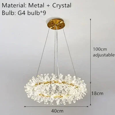 suspension moderne en cristal transparent pour décoration intérieure - vue 12 sur 13