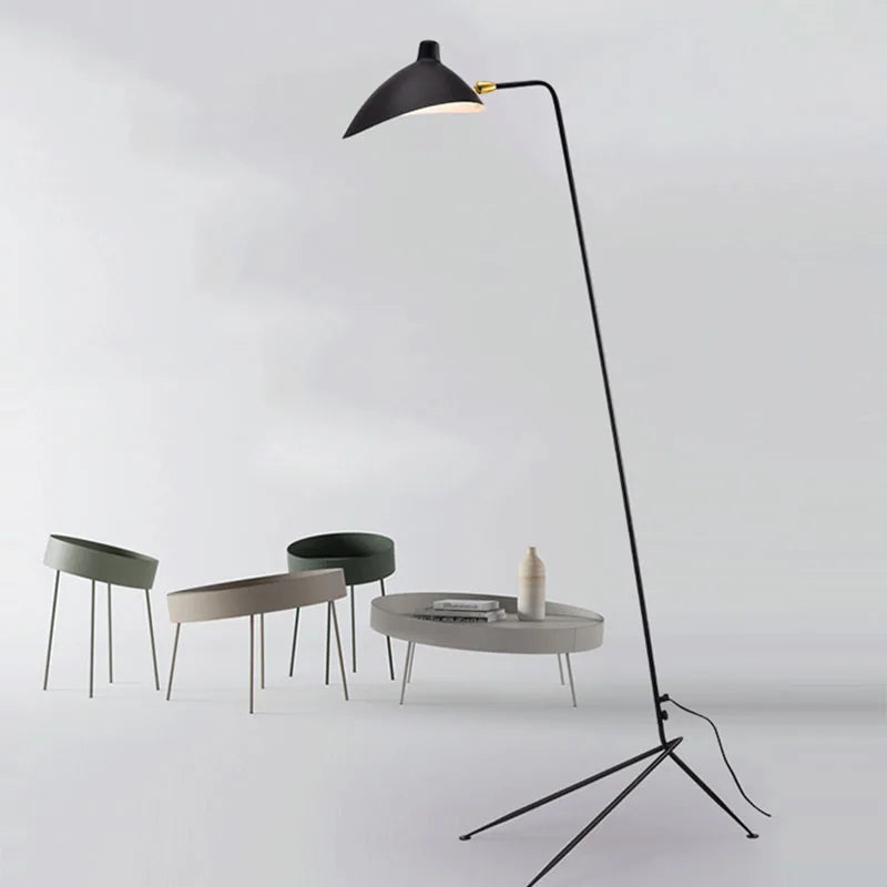 lampadaire minimaliste en métal avec abat-jour rotatif