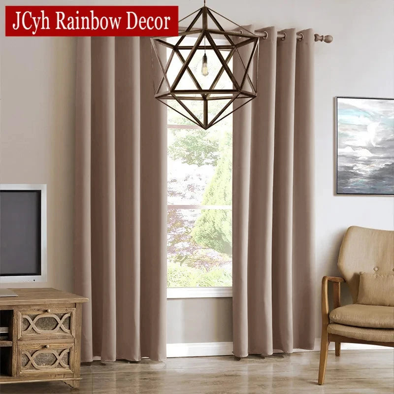Rideau occultant moderne pour salon chambre tissu uni - vue 6 sur 11