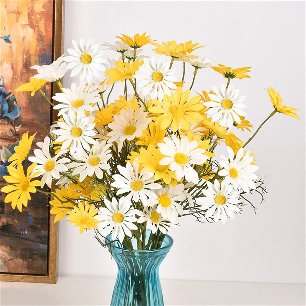 fleurs artificielles marguerites pour décoration mariage et bricolage - vue 2 sur 13