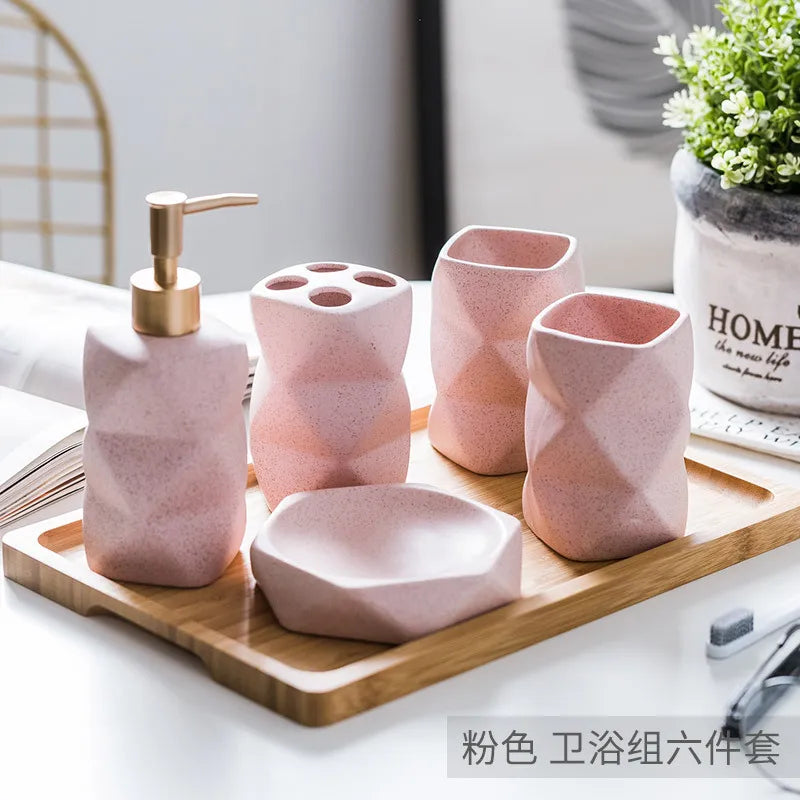 ensemble de céramique nordique pour salle de bain cadeau décoratif - vue 11 sur 15