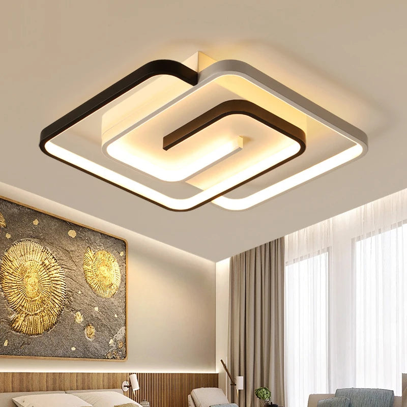 lustre led moderne carré pour intérieur luminaire - vue 4 sur 9