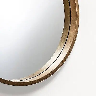 miroir mural rond moderne en magnolia rustique naturel - vue 4 sur 4