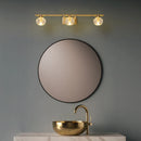 Led personnalité mode tout cuivre cristal miroir phare moderne Simple Anti-buée salle miroir phare