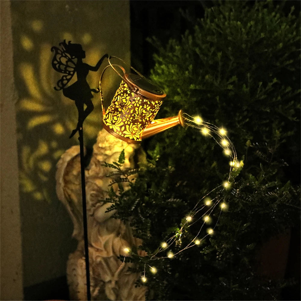 arrosoir solaire en métal pour décoration extérieure de jardin - vue 8 sur 10