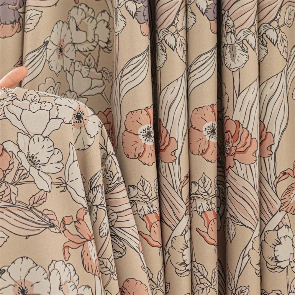 Rideau occultant motifs floraux modernes pour salon chambre - vue 6 sur 9