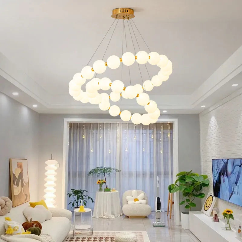 Anneau rond nordique LED lustre de plafond acrylique or pour salle à manger salon Table centrale chambre suspension éclairage décor luminaire - vue 3 sur 19