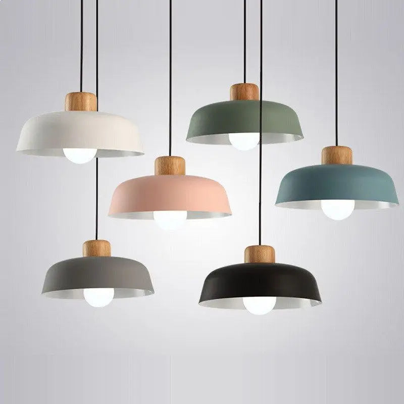 lustre style nordique en aluminium macaron led décoratif - vue 2 sur 12