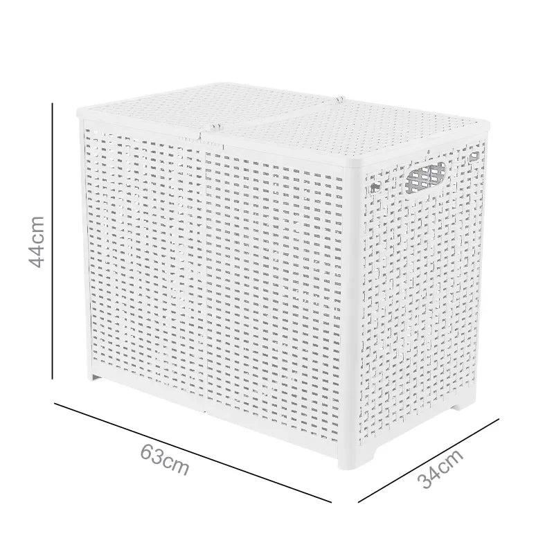 panier à linge pliable avec couvercle et séparation - vue 13 sur 14