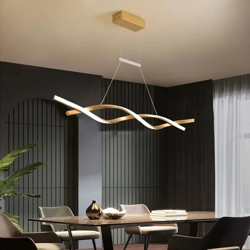 lustre led rotatif moderne à intensité variable pour éclairage décoratif