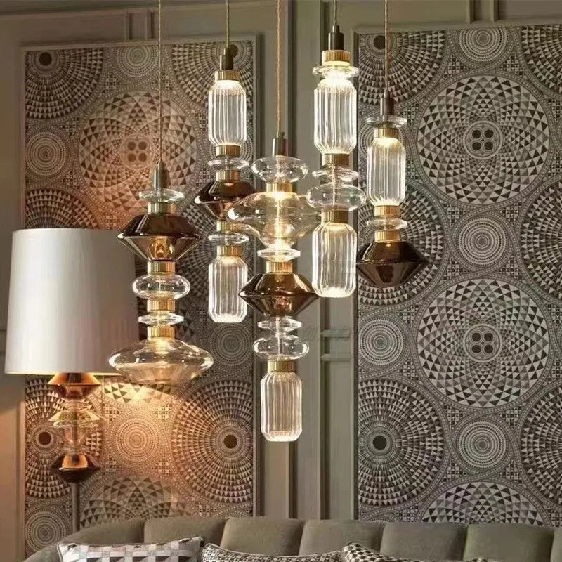 suspension décorative en verre style post-moderne pour divers espaces