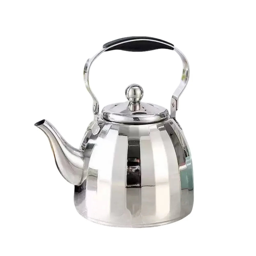 Bouilloire inox motif fleur infuseur amovible poignée isolante