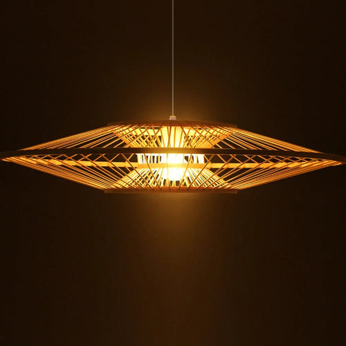 lustre en bambou style rétro pour décoration intérieure - vue 5 sur 8