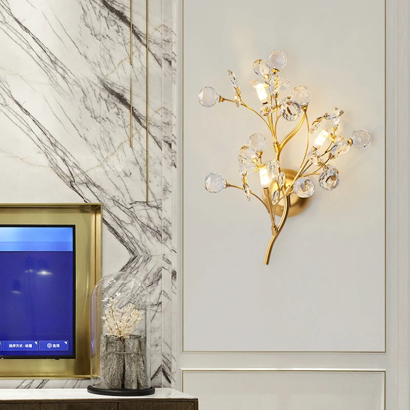 applique murale LED créative de luxe en cristal moderne - vue 4 sur 7