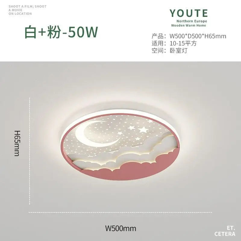 plafonnier led moderne étoile lune pour décoration et lecture - vue 11 sur 12