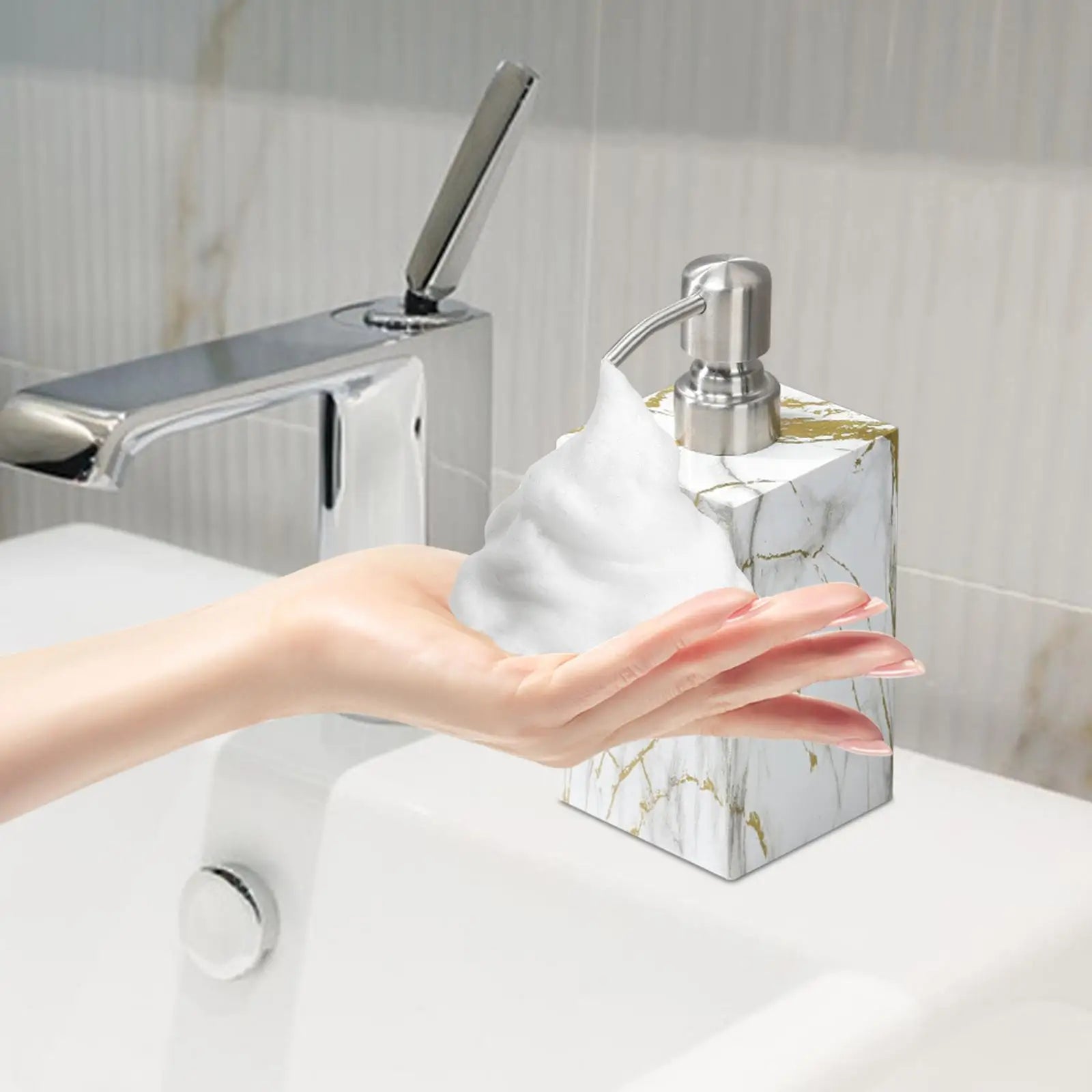 distributeur de lotion en résine durable pour salle de bain - vue 5 sur 6
