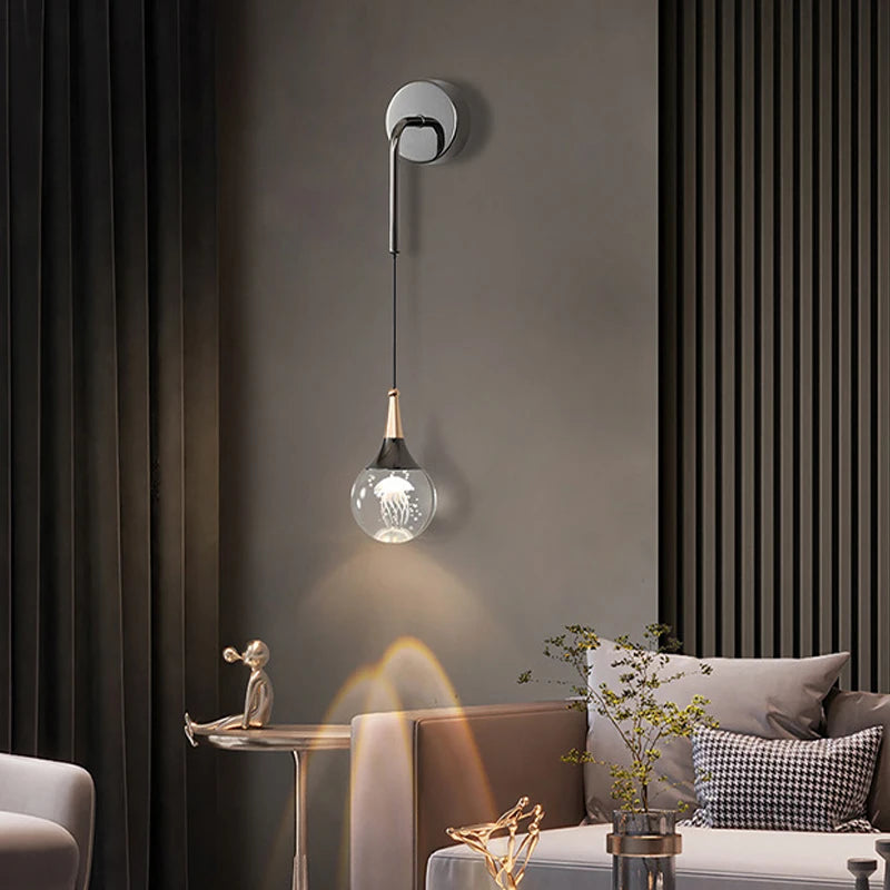 applique murale led créative en forme de méduse - vue 2 sur 9