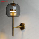 applique murale led créative en verre avec lumière chaude
