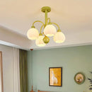 lustre verre lait blanc led chambre intérieure vert