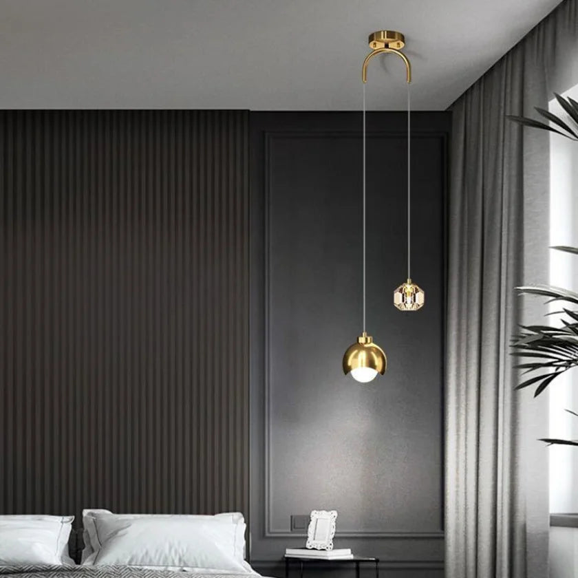 Éclairage de suspension LED moderne pour chambre à coucher chevet hôtel lampe suspendue décoration lustres entrée nordique plafonniers maison - vue 5 sur 12