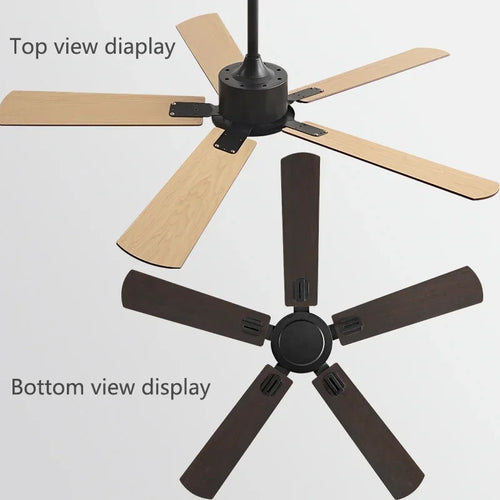 ventilateur de plafond industriel rétro sans lampe avec télécommande - vue 10 sur 12