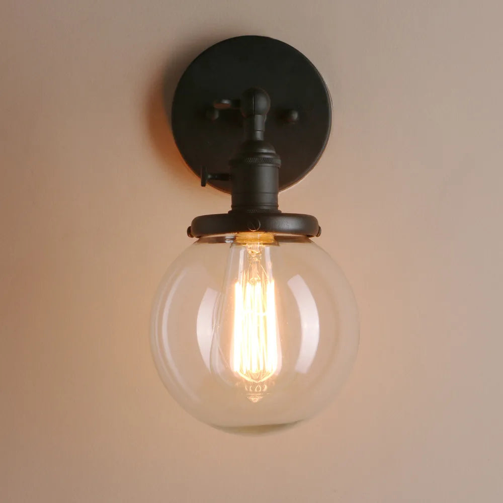 Permo 5.9 ''Vintage applique moderne en verre applique murale luminaires luminaire Loft chevet miroir lampe escalier lumières - vue 4 sur 11