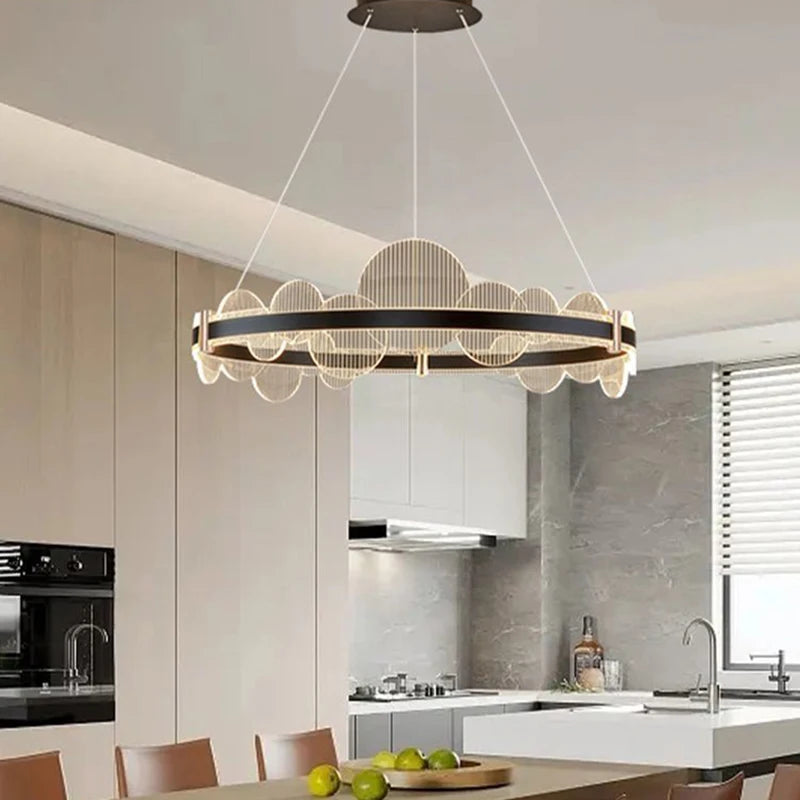 lustre acrylique avec télécommande et intensité réglable pour divers espaces - vue 4 sur 11