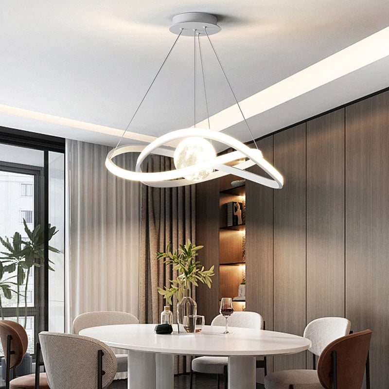 suspension led moderne style art noir pour intérieur - vue 5 sur 12