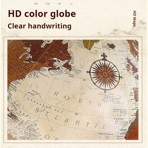 globe terrestre rétro éducatif pour décoration et géographie - vue 4 sur 7