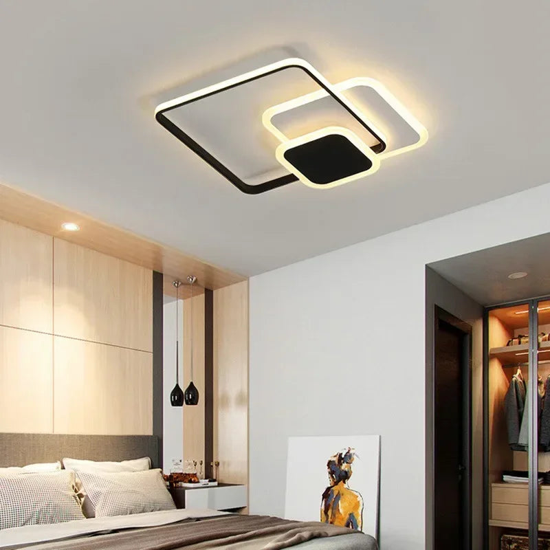 lustre moderne à leds pour décoration intérieure lumineuse